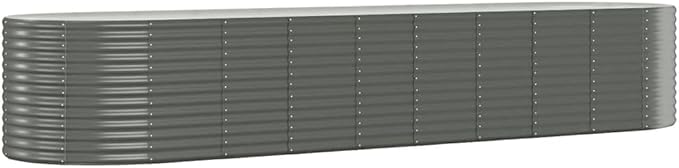 Garden Raised BedGardening AccessoriesModern DesignBackyard Raised BedsPatio Raised BedsHerb PlantersFreestanding Plantersfor BalconiesDecksPatiosPowder-coated Steel 155.9x39.4x26.8 Gray