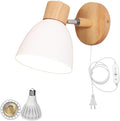 Hook Mounted Plant Light Full Spectrum 6000K 25W White Light Timing Plug in Cord Modern White Wall Lamp for Indoor Plants Flowers Growing