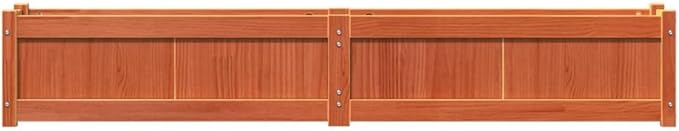 Garden Planter Wax Brown Solid Pine Wood 71x71x12.2 Inch Outdoor Raised Garden Bed for Vegetables Flowers Herbs Patio Decking
