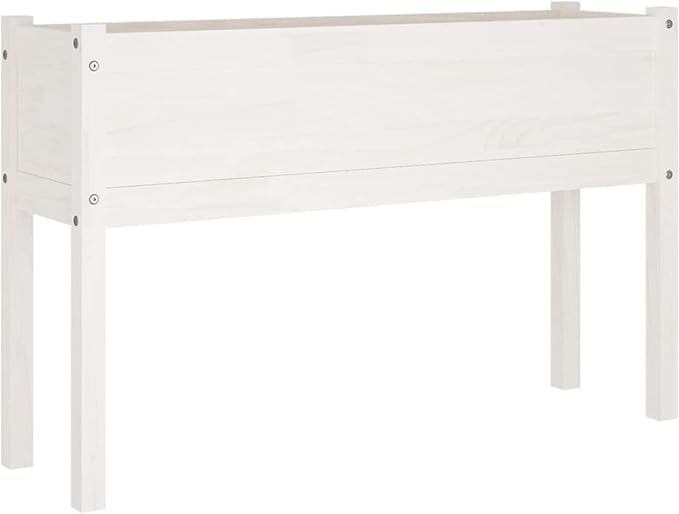 Raised Bed Wood Raised Beds for Garden Wooden Raised Bed Planter Raised Bed Wood White Herb Bed Wood Flower Box Flower Box Flower Tub Garden Planter 110 x 31 x 70 cm