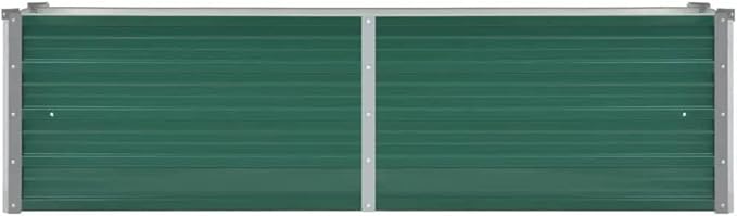 YAFF Garden Raised Bed Galvanized Steel 63x15.7x17.7 Green (13.2lbs)