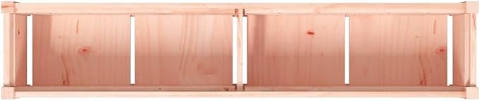 Unfinished Solid Douglas Wood Garden Planter Set of 2 Large Rectangular Raised Garden Bed for Outdoor Plants 59.1x59.1x12.2 Inch Patio Balcony Backyard Gardening