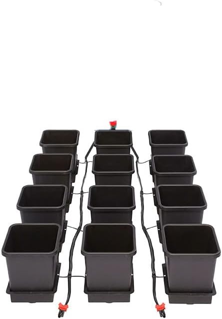 AutoPot 12 Pot System (3.9 Gallon Plastic Pots) (*Includes AIRBASES &amp AIRDOMES) Self-Watering Gravity-Fed Hydroponic System (12Pot - 3.9 Gallon - No Tank)