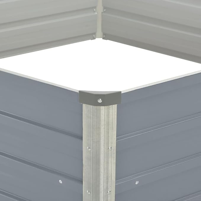 Hexagonal Raised Garden Bed Grey Galvanized Steel Planter 50.8x50.8x18.1 Inch Outdoor Planting Box for Vegetables Flowers Herbs