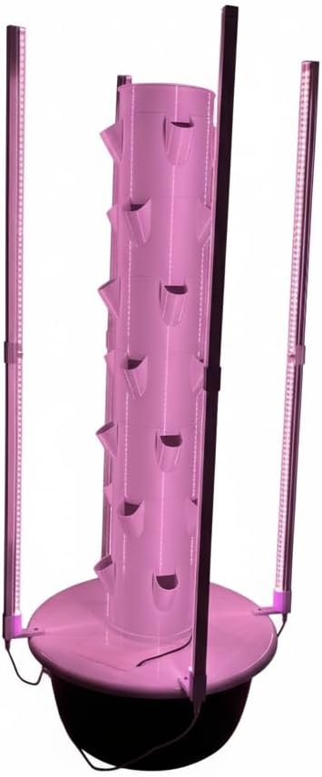 7-Tier Vertical Hydroponic Tower Garden 28-Plant Indoor Growing System with Full Spectrum LED Lights &amp Quiet Water Pump Smart Timer for Herbs &amp Vegetables