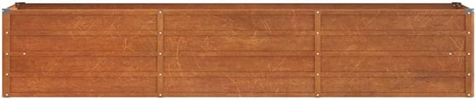 YAFF Garden Raised Bed Rusty Corten Steel 94.5 x 15.7 x 17.7 in Large Outdoor Planter Box for Vegetables Herbs Flowers Patio Balcony Weather Resistant