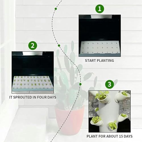 Hydroponics Growing SystemHydroponics Growing Sys 25 Pods Hydroponics Tower with LED Grow Light Vertical Garden Planter Plant Germination Kit Aeroponics Growing Kit with Hydrating Pu