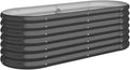Garden Raised Bed Powder-Coated Steel 44.9x15.7x14.2 Anthracite Planting Pots Plant Pots Outdoor Large Planters for Outdoor Plants Pot Planter for Plants Porch Outdoor Gardening