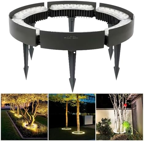 Outdoor Landscape Spotlights LED Garden Lights Outdoor Ring Tree Light Landscape Lights with Transformer for Courtyard (Pack of 5)