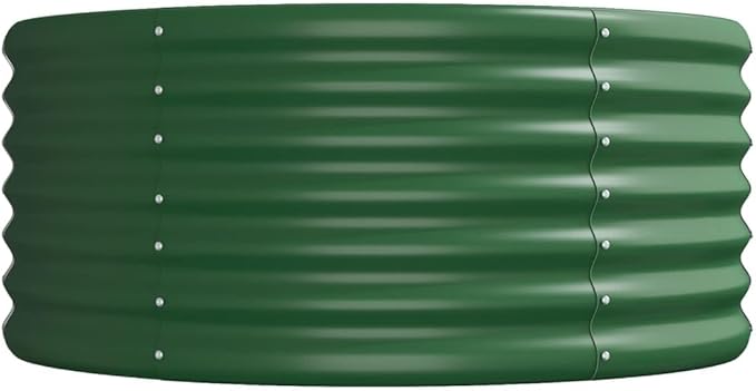 Large Green Raised Garden Bed for Outdoor Planting Powder Coated Steel Elevated Planter Box for Vegetables Herbs Flowers on Patio Balcony Yard