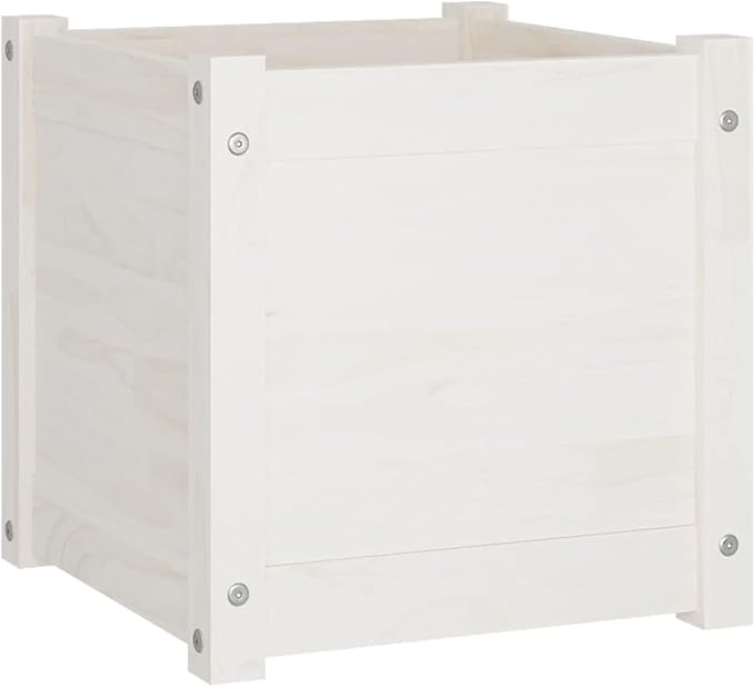 Raised Bed Wood Raised Beds for Garden Wooden Raised Bed Planter Raised Bed Wood White Herb Bed Wood Flower Box Flower Box Flower Tub Garden Planter 40 x 40 x 40 cm