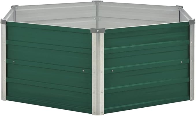 SKM Raised Garden Bed 50.8x50.8x18.1 Galvanized Steel Green