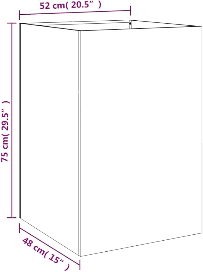 Raised Planter Anthracite Cold-Rolled Steel 29.5 in Tall Outdoor Elevated Garden Bed Box for Balcony Patio Flower &amp Vegetable Display