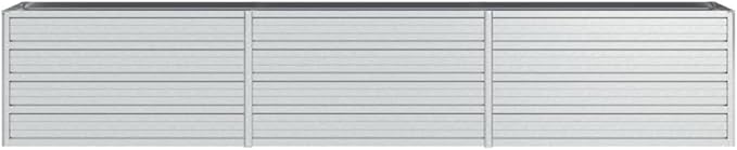 Garden Raised Bed 94.5x15.7x17.7 Galvanized Steel Silver7.28 KG316889