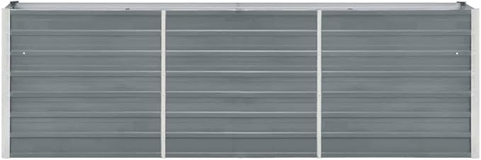 SKM Garden Raised Bed Galvanized Steel 94.5x15.7x30.3 Gray-70401026