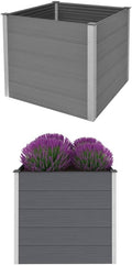 Garden Raised PlanterGarden BedGalvanized Raised Garden BedPlanter Raised bedsGalvanized PlanterBed WPC 39.4x39.4x35.8 Gray