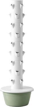 Aeroponic Vertical Tower Garden System 9 Layers with 4 Grow Ports 36 Plant Ports LED Light Kit Soil-Free Growing System for Indoor &amp Outdoor Home Growing (9 Layer Base Kit)