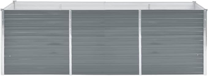 Raised Garden Bed Galvanized Steel 94.5x31.5x31.3 Gray Metal Planter Box for Outdoor Garden Raised Beds Vegetable and Flower Planting Elevated Planter Box for Patio Balcony or Yard