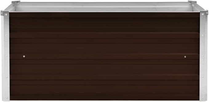 SKM Garden Raised Bed Garden Raised Bed Brown 39.4x15.7x17.7 Galvanized Steel