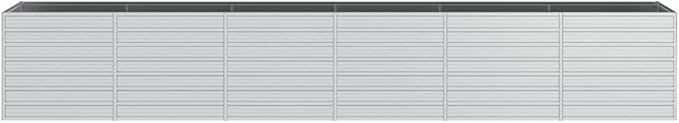 Garden Raised BedOutdoor Planting BoxesHerb Garden Planter OutdoorPlant Box Patio Plantersfor FlowerHerbBackyardPatioBalcony189x31.5x30.3 Galvanized Steel Silver