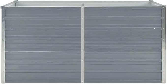 Raised Garden Bed Galvanized Steel Large Metal Planter Box Outdoor Growing Flower Plant Tall Gardening Beds 63x31.5x30.3 Gray