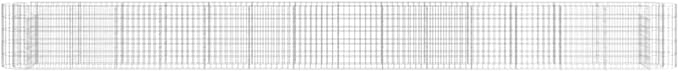 Gabion Raised Bed 21.3 x 21.3 x 19.7 in Silver Galvanized Iron Planter Box for Garden Patio Outdoor Privacy Border Fence Decor
