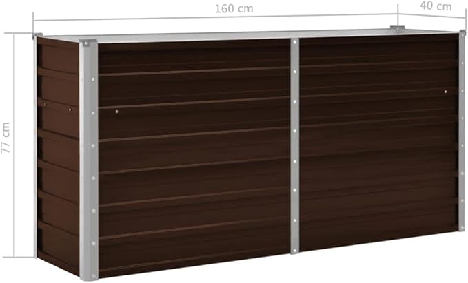 Raised Garden Beds Outdoor Balcony Planter Boxes Garden Raised Bed Brown 63x15.7x30.3 Galvanized Steel Suitable for Garden Terrace and Balcony planters