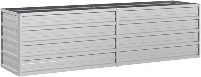 YAFF Garden Raised Bed 63x15.7x17.7 Galvanized Steel SilverSilver