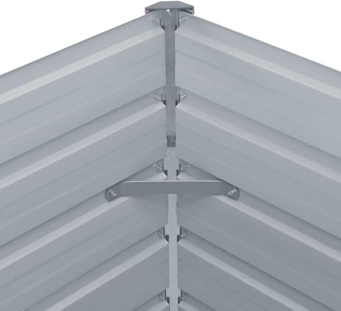 Grey Galvanized Raised Garden Bed 63 x 63 x 30.3 in Metal Raised Planter Box for Vegetables Flowers Herbs on Patio Lawn Balcony