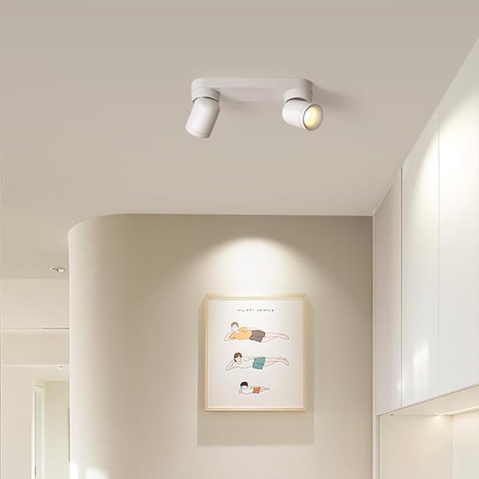 Spotlight Led Ceiling Light Fixture Fixed Track Lighting Kit Island 360°+90°Rotation Directio l Spotlights for Kitchen Office