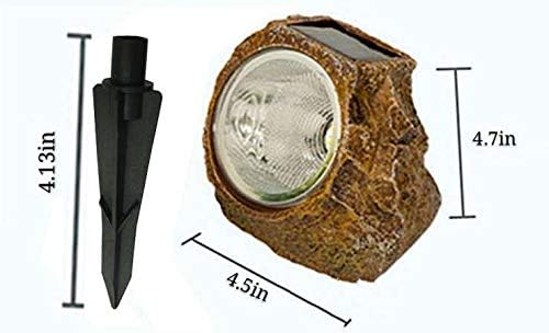 SunKite Solar Powered Rock Light 2 Pack 10 LED Waterproof Garden Stone Lights Outdoor Landscaping Spotlights Yard Patio Pathway Driveway Landscape Rock
