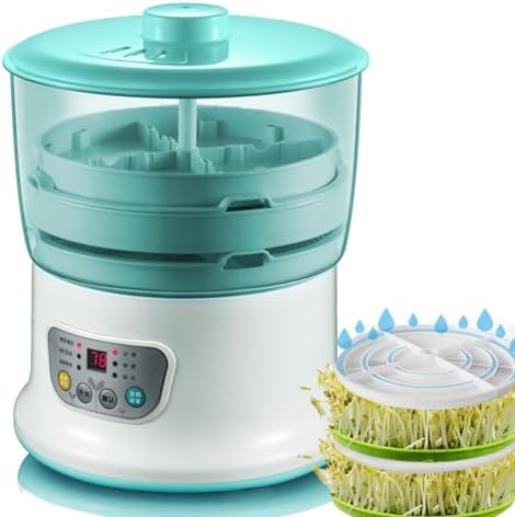 Electric Bean Sprout Maker 2 Layers 1.8L Water Tank Microcomputer Control Automatic Water Cycle for Mung Beans Soybeans Radish Seedlings