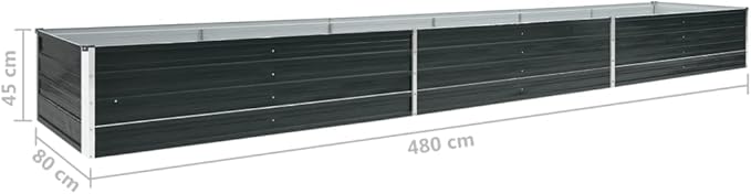 Garden Raised Bed Galvanized Steel 189x31.5x17.7 Anthracite Macetas para Plantas Plant Pots Outdoor Large Planter Pot Plant Pots Large for Gardening Porch Outdoor Plants