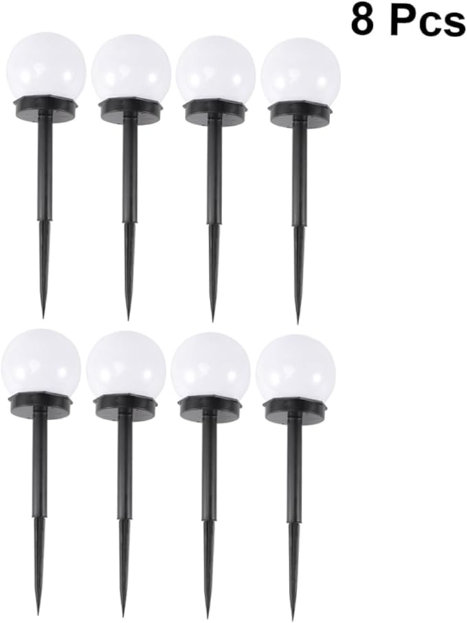 LIFKOME 8pcs Solar Powered Lawn Light Waterproof Garden Bulb Ball Lamp Outdoor Stick Light for Backyard Pathway and Yard Decor