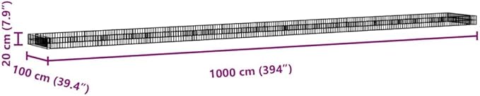 vidaXL Galvanized Steel Gabion Raised Bed - Large Rectangular Silver Planter for Garden or Patio - Durable Weather- Construction - DIY Assembly Required
