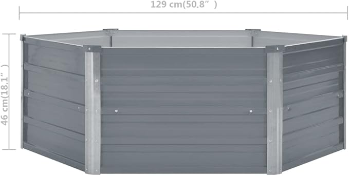 Raised Garden BedRaised Garden Bedfor Vegetables Outdoor Garden Raised Planter Box Backyard Patio Planter Raised Beds for Flowers 50.8x50.8x18.1 Galvanised Steel Gray