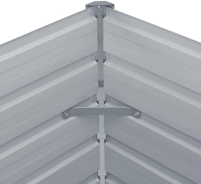 Raised Garden Bed 63x31.5x30.3 Galvanised Steel Gray