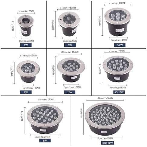 Outdoor Landscape Spotlight LED Landscape lamp for Outdoor use - LED recessed Lights IP67 Waterproof LED recessed Spotlight Round recessed Spotlight for The Lawn LE Yellow Light-6 W