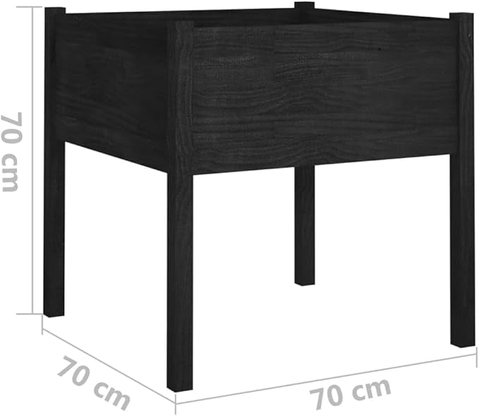 Garden PlanterRaised Flower BedsGardening PlantersMultifunctional Raised BedPlant Privacy FenceGreenhouse Planterfor GardensPatiosBalconiesBlack 27.6x27.6x27.6 Solid Wood Pine