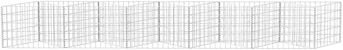 Galvanized Steel Gabion Basket for Garden Gabion Raised Bed Galvanized Rock Stone Walls Mesh Cage 118.1x11.8x19.7-954