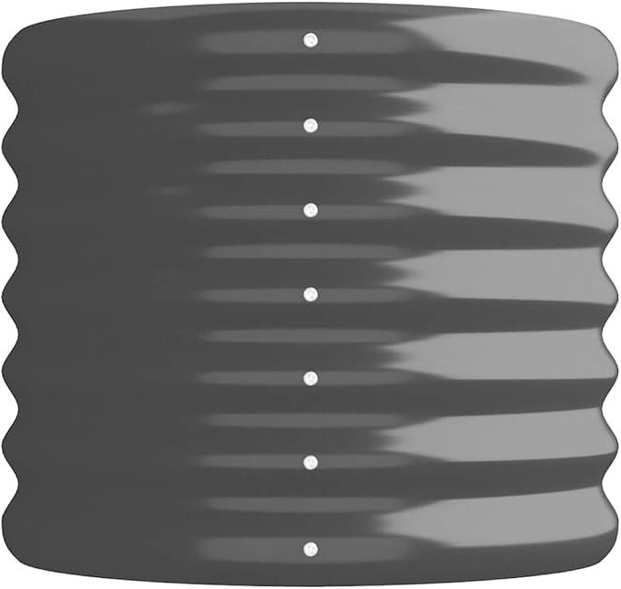 YAFF Large Outdoor Garden Raised Bed Oval Anthracite Design Durable Powder-Coated Metal Ideal for Vegetables &amp Herbs Easy Assembly for Patios &amp Balconies