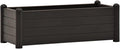 vidaXL Durable Indoor and Outdoor Polypropylene Garden Raised Bed in Anthracite - 39.4x16.9x13.8 Inches - UV Weather and Frost - with Drainage Bottom - Easy Assembly