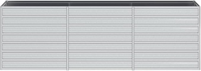 SKM Garden Raised Bed 94.5x15.7x30.3 Galvanized Steel Silver-68871026