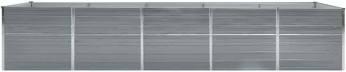 Galvanized Steel Raised Garden Bed Grey 157.5 x 31.5 x 30.3 in Modern Rectangle Planter Box for Vegetable Flower Herb Outdoor Patio Backyard Use
