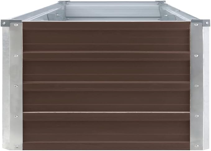 YAFF Garden Raised Bed Galvanized Steel 126x15.7x17.7 Brown