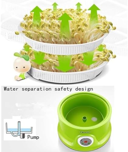 Automatic Sprouter Machine 3 Layer Bean Sprouts Equipment with 360 Degree Watering Large Capacity Thermostat for Radish and Wheatgrass