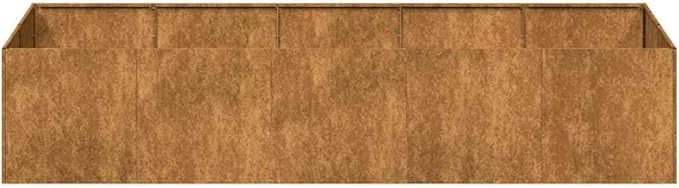 Large Rusty Weathering Steel Planter 31.5x78.7x15.7 inch Rectangular Outdoor Garden Bed for Plants Patio Balcony