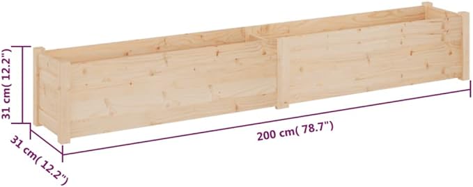 Solid Wood Planter Boxes - 78.7 Large Outdoor Planter for Flower Vegetable Plant - Pine Growing Box for Gardening Metal Beds (2pcs)
