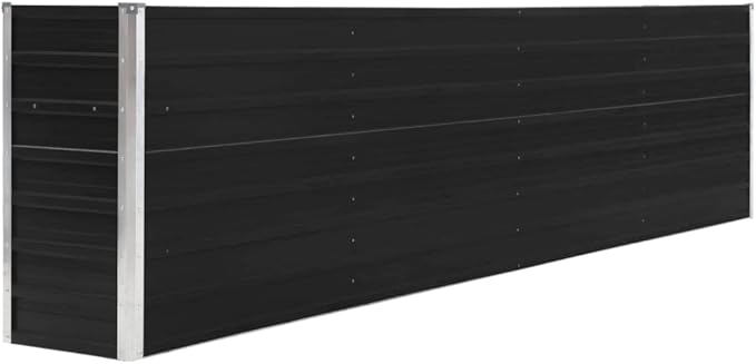 Products for Backyard Patio Balcony Raise Planter Stand Garden Bed Raised Garden Bed 126x15.7x30.3 Galvanised Steel Anthracite