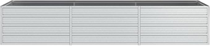 Garden Raised Bed 94.5x31.5x17.7 Galvanized Steel Silver8.42 KG316888